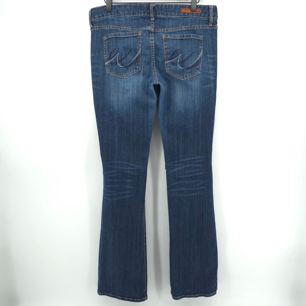 Express Stella Low Rise Bootcut Womens Jeans 8L Blue Dark Wash Denim Long Inseam - Picture 3 of 9